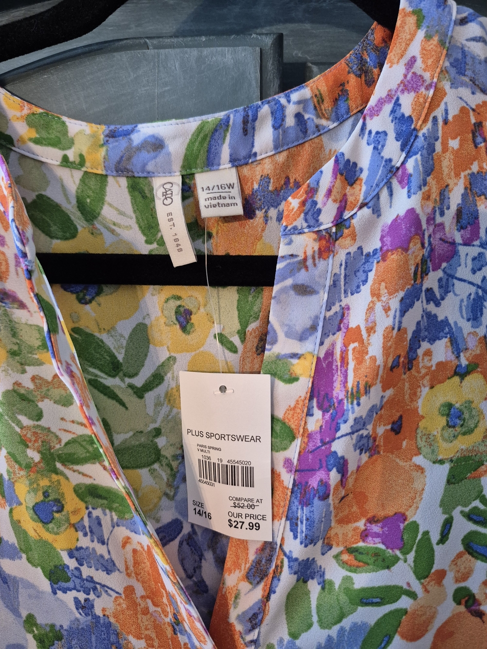 Cato Multicolor Floral Ruffle-Sleeve Button Front Blouse - Picture 2 of 6